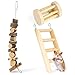 Hamster Chew Toys, Natural Wooden Pine Guinea Pigs Rats Chinchillas Toys Accessories Dumbells Exercise Bell Roller Teeth Care Molar Toy for Birds Bunny Rabbits Gerbils
