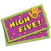 Trainers Warehouse High Five Appreciation Cards &amp; Lapel Pins &ndash; Set of 10 | Teambuilding Gifts for Employees, Nurse Appreciation, Kudos, Recognition &amp; Thank You (1" pin attached to each card)