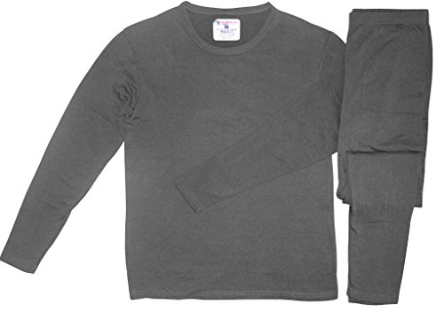 Therma Tek Men's Ultra-Soft Tagless Fleece Lined Thermal Top & Bottom Underwear Set, Gray, XL