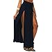 MEXI Colorful Popular Trends High Waisted Double Slits Sexy Women Maxi Skirt Black