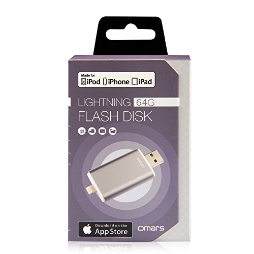Omars Apple MFI Certified 16GB USB Flash Drive with Lightning Connector, Space Gray (3312707)