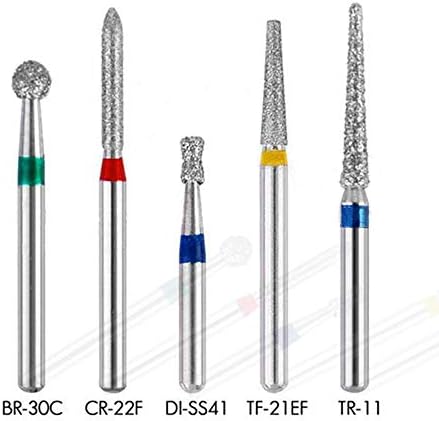 50PCS High Speed Drill Bits for Teeth Polishing, 1.6mm FG Carborundum Bur Diamond Burs
