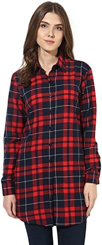One Femme Women's Checkered Side Slit Tunic