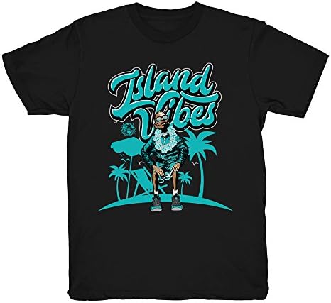 Island Vibes T-Shirt to Match Nike Foamposite "Island Green" sneakers (Medium, Black)