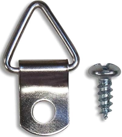 DIY Crafts Frame Triangle Ring Hanger - Small D-Ring Picture Hanger with Screws - 100 Pack - Picture Hang Solutions