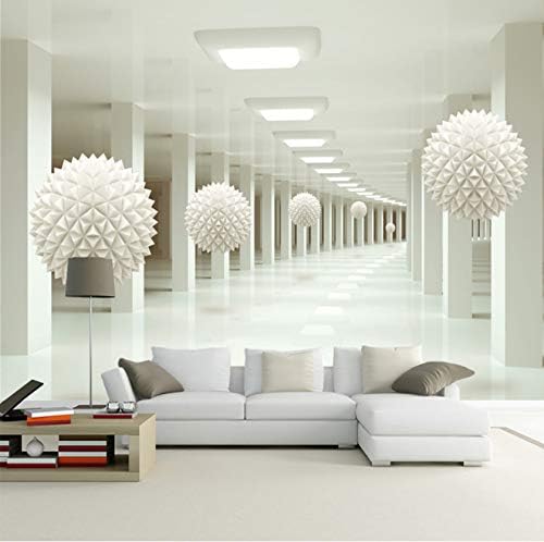 Mural Non-Woven Large Wall Painting Modern 3D Stereoscopic Abstract Art Space White Ball Living Room Tv Backdrop 350cmx256cm
