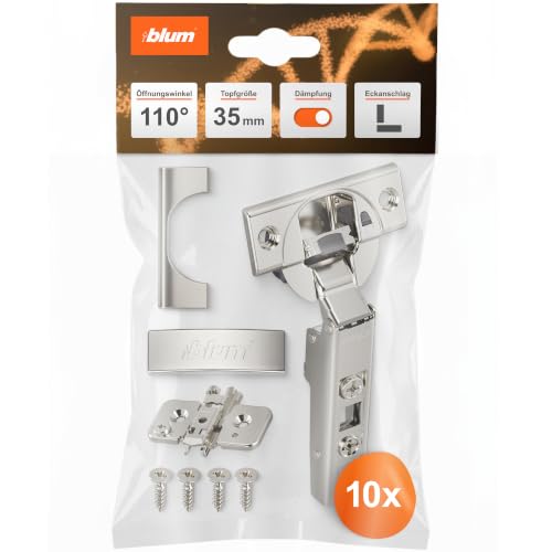 blum 10x CLIP top BLUMOTION Topfscharnier 35mm Eckanschlag vernickelt