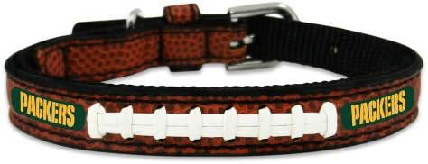 Amazon Com Nfl Green Bay Packers Classic Leather Football Collar Toy Sports Outdoors