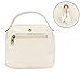 Small Canvas Embroidery Crossbody Bag Vintage Handbags and Purse Cellphone Pouch Mini Shoulder Bag Wallet Bag for Women, White Color