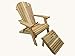 Kilmer Creek Folding Natural Cedar Adirondack Chair with Ottoman Footstool, Amish Crafted