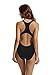 zeraca Women's Sexy Vintage Raceback Sporty One Piece Swimwear M8 Black