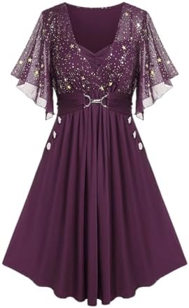velvet star pattern bell sleeve short dress Velvet Star Pattern Bell Sleeve Short Dress
