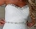 QueenDream Women's Crystal Diamond Bridal Belt Sashes Ivory Wedding Belts Sash for Wedding