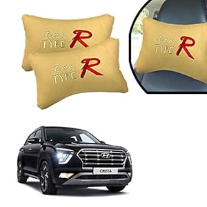 SYKIT Car Seat Neck Cushion Pillow for Hyundai Creta 2020 (Beige), Free