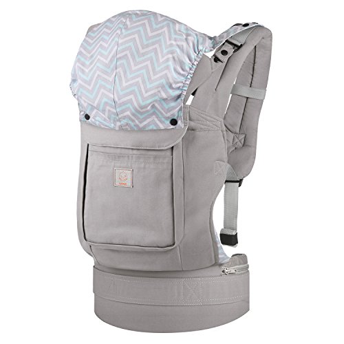 GAGAKU Ergonomic Baby Carrier Soft Cotton Front and Back Child Carrier
with Detachable Hood for all Seasons (5 - 48 Months)- Grey GAGAKU Ergonomic Baby Carrier Soft Cotton Front and Back Child Carrier
with Detachable Hood for all Seasons (5 - 48 Months)- Grey
