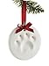 Pearhead Clay Pawprint Christmas Ornament, Pet Owner Holiday Gift, Dog or Cat Paw Print Keepsake, DIY Pawprint Hanging Ornament, Classic Red Ribbon