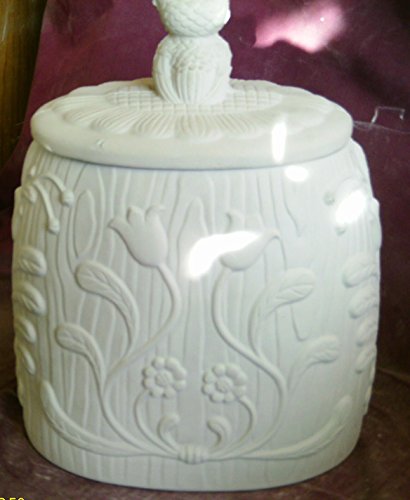 Oval Owl Cookie Jar Ceramic Bisque, ready to paint, glazed inside