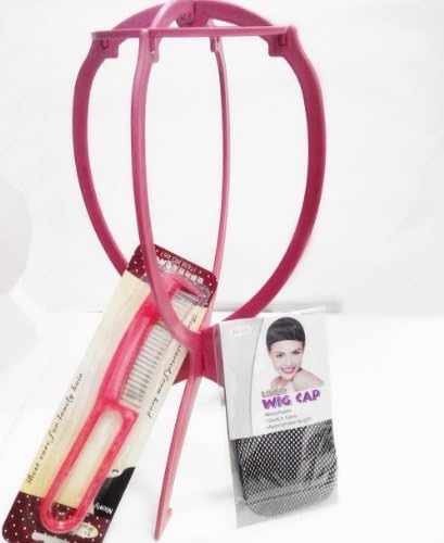 Plastic Stable Durable Wig Stand +Steel Comb +Hairnet Three-piece Hair Accessories