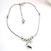 Meily Women's Summer Single Heart Ankle Double Chain Anklet Bracelet