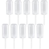 esowemsn 10pcs Push-up Cake Pop Shooter Plastic Round Shape Clear Push-Up Cake Pop Shooter with Lids Base and Stick for Dessert, Confetti Push Pop Shooters for Wedding
