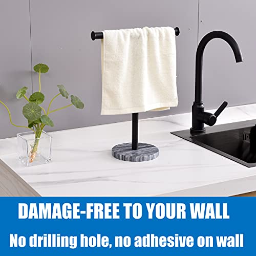 neutral brand Countertop Towel Rack with Heavy Marble Base TShape