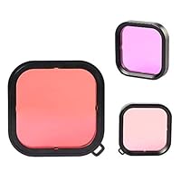 Xingsiyue Red/Pink/Purple Lens Filters for GoPro Hero 8 Waterproof Housing - Diving Color Correction Accessories