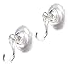 ShineMe Suction Cup Hooks for Shower Windows Clear Plastic Heavy Duty Strong Vacuum Traceless Coats Hook Smooth Wall Kitchen Bathroom Towels Caps Holder (2pcs)