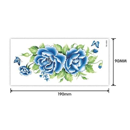 Tzxdbh 6pcs Fleur Autocollant De Tatouage Dame Fleur Rose