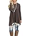 WEKILI Women's Tops Long Sleeve Lace Scoop Neck A-line Tunic Blouse Coffee XL/US 16-18