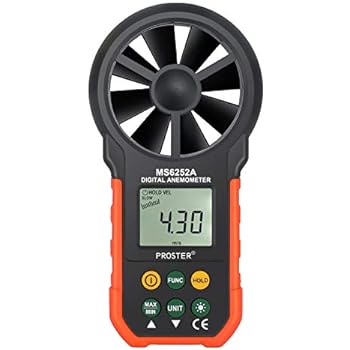 Proster Handheld Anemometer Portable Wind Speed Meter CFM Meter Wind Gauge with LCD Backlight for Weather Data Collection Outdoors Sailing Surfing Fishing