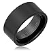 Cavalier Jewelers 10MM Men's Titanium Ring Wedding Band | Black Plated Pipe Cut | Brushed Top