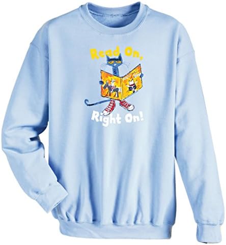 Unisex-Adult Pete The Cat Read On Right On Sweatshirt - Small
