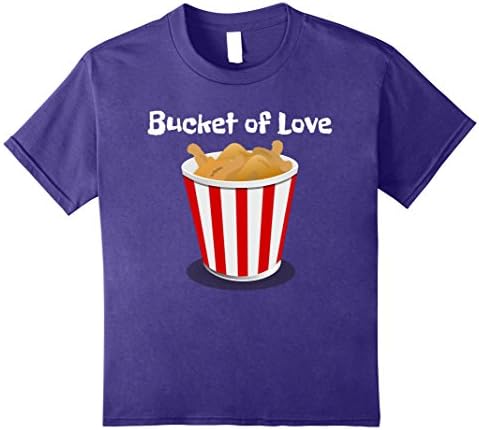 Kids Bucket of Love Fried Chicken Funny Junk Food Shirt 8 Purple