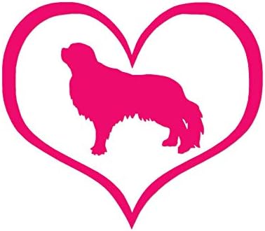 English Toy Fox Spaniel Dog Heart Love - Vinyl Decal Sticker - 6.5" x 5.75" - Hot Pink