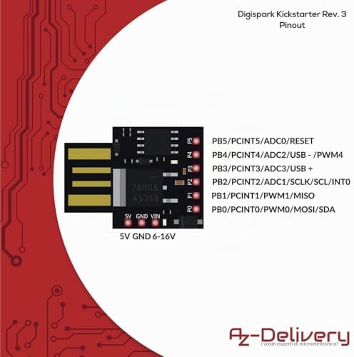 Digispark Rev. 3 Kick Starter Development Board con USB compatibile con Arduino incluso un E-Book!