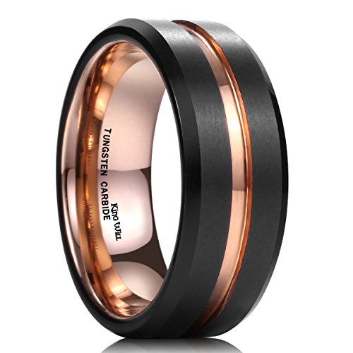 King will mens 8mm black matte finish tungsten carbide …