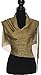 Elles Clothing Sheer Mesh Glitter Sparkle Shawl Wrap Fringe Weddings Party Evening Scarfs for Women (Gold)