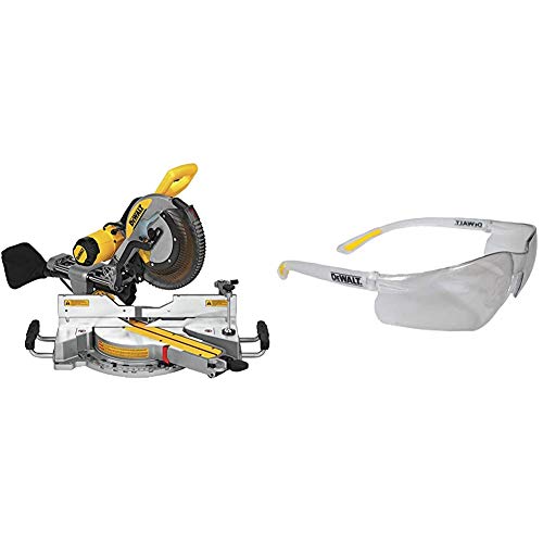 DEWALT Sliding Compound Miter Saw, 12Inch with Lightweight Protective Safety Glasses (DWS779