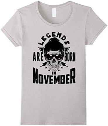Womens Legends Are Born in November T-Shirt Medium Silver