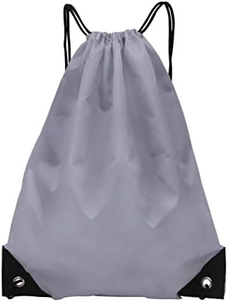 SanCanSn Unisex Drawstring Storage Bag Bundle Pocket Travel Backpack (Free Size, Gray)