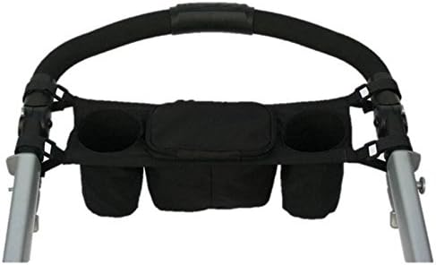 Teammao Baby Stroller Organizer,Universal with Double Insulated Cup Holders &amp; Middle and Back Zipper Pocket Nappy Storage Bag