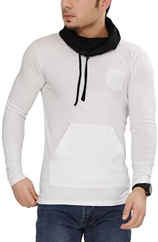 tees collection Men's Cotton Full Sleeve White Color Hooded T-Shirt