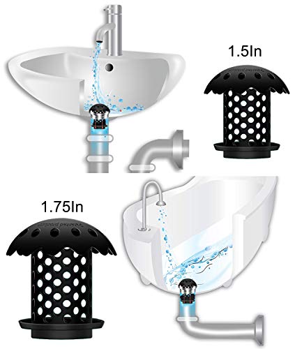 Plunack Drain Protector Hair Catcher, Hair Strainer, Flexible Snare, Sink Drain Protectors Hair Catchers for Bathtubs and Sinks, 2 Pack (Gray) - Thumbnail 6