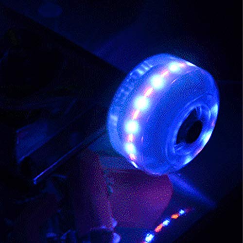 MonLiya 4pcs- 54mm Light Up Scooter Rear Wheels, Elastic Rubber Skate Roller + Bearings 85A Professional Skateboard Wheels for Toddler Kids