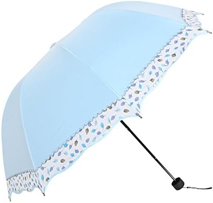 Tripod Compact Travel Umbrella - Manual Open / Close Folding Sun Umbrella UV Protection UPF 50+ - Compact Travel Rain Umbrella for Women