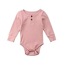 Emmababy Newbown Baby Boys Girls Knitted Sweather Rompers Sleepwear Long Sleeves Pajamas Fall Winter Bodysuit Pink