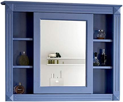 Mirror Cabinets Bathroom Cabinet Storage Mirror Cabinet Mirror Box Wall Mounted Storage Cabinet Solid Wood Paint Color Blue Size 80 14 80cm Buy Online At Best Price In Uae Amazon Ae