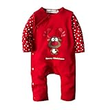 Big Elephant Baby Boys' 1 Piece Snap-Up Elk Christmas Romper Pajama H19