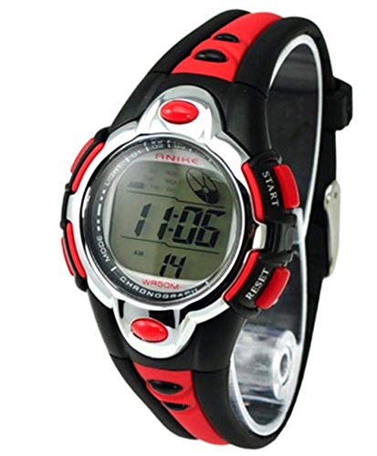 Kids Watches Flash Lights 50m Waterproof Chronograph Digital Sports Watch - Red Color