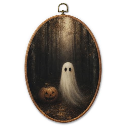 GMCDFHRQ Vintage Halloween Forest Pumpkin Cottage Core Oval Wall Art Decor at Amazon